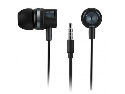Canyon EP-3, pohodlné slúchadlá do uší, pre smartfóny, integr. mikrofón a ovládanie, čierne + šedé prvky CNE-CEP3DG