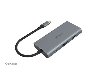 AKASA - externí USB hub - USB typ-C na 9-in-1 AK-CBCA21-18BK Akasa