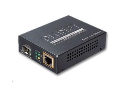 Planet GTP-805A konvertor 10/100/1000Base-T / miniGBIC SFP, PoE injektor IEEE 802.3at