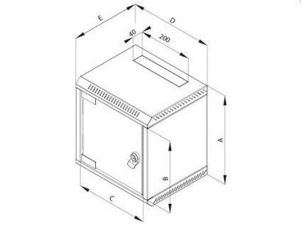 TRITON 10" nástenny rozvádzač RBA, 9U RBA-09-AS3-CAY-C1 Triton