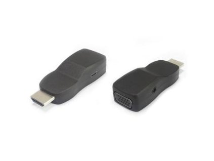 PREMIUMCORD Převodník HDMI na VGA miniaturní provedení se zvukem a napájecím konektorem - černý khcon-21 PremiumCord