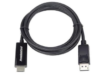 PREMIUMCORD Kabel DisplayPort 1.2 na HDMI 2.0, pro rozlišení 4Kx2K@60Hz, 1m kportadk04-01 PremiumCord