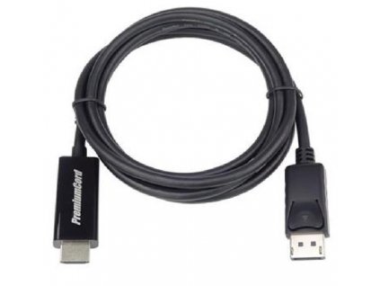 PREMIUMCORD Kabel DisplayPort 1.2 na HDMI 2.0, pro rozlišení 4Kx2K@60Hz, 2m kportadk04-02 PremiumCord