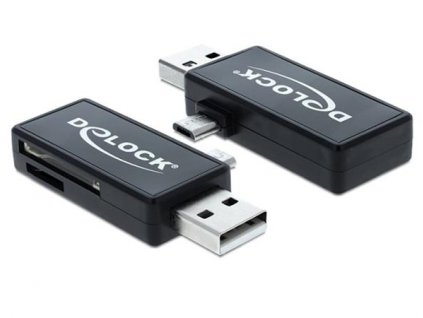 Delock Micro USB OTG čtečka karet + USB A samec 91731 DeLock