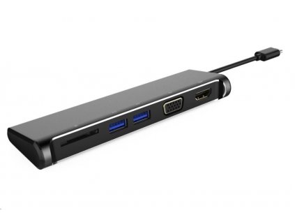 PREMIUMCORD Převodník USB 3.1 typ -C na 4K HDMI+1080p VGA+SD Card+2xUSB3.0 (5-in-1) ku31dock11 PremiumCord