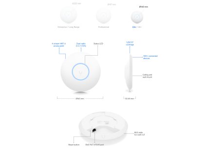 Ubiquiti UniFi AP 6 Lite WiFi6 (300/1200Mbps) U6-Lite