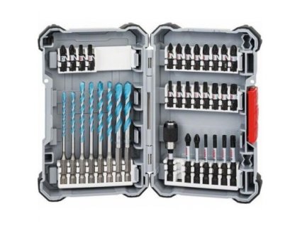 BOSCH 35 dielna sada Pick&Click špirálových vrtákov MultiConstruction a skrutkovacích nástavcov Impact Control 2607017570