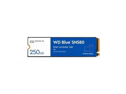 WD BLUE SSD NVMe 250GB PCIe SN580,Gen4 , (R:4000, W:2000MB/s) WDS250G3B0E Western Digital