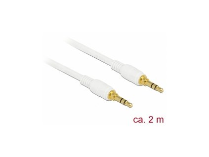 Delock Kabel Stereo Jack 3,5 mm 3 pin samec > samec 2 m bílá 85550 DeLock