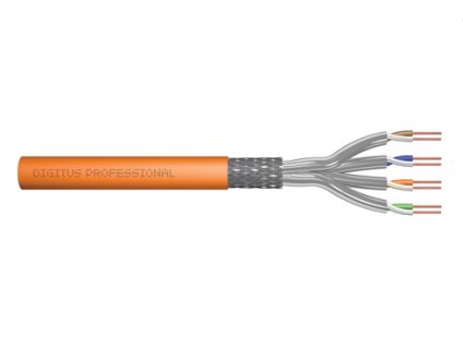 DIGITUS kábel Cat7 S/FTP, drôt, 1200MHz Dca, AWG 23/1, 25m box, oranžový DK-1743-VH-025 Digitus