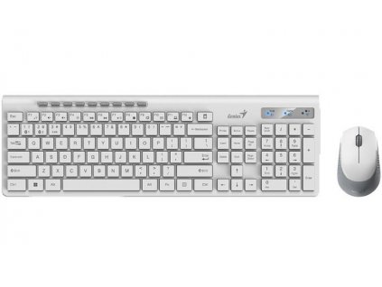Genius SlimStar 8230 Set klávesnice a myši, bezdrátový, CZ+SK layout, Bluetooth, 2,4GHz, USB, bílá 31340015403