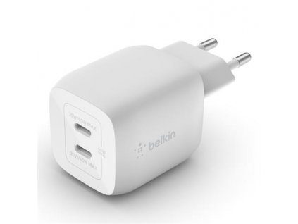 Belkin 45W Dual USB-C GaN PD Wall Charger with PPS - White WCH011vfWH