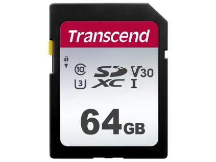 Karta TRANSCEND SDXC 64GB 300S, UHS-I U3 V10 (R:100/W:25 MB/s) TS64GSDC300S Transcend