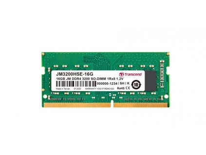 SODIMM DDR4 16GB 3200MHz TRANSCEND 1Rx8 2Gx8 CL22 1.2V JM3200HSE-16G Transcend