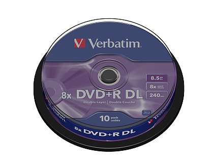 VERBATIM DVD+R(10-pack) Dvojvrstvové/8x/8.5 GB/vreteno 43666 Verbatim