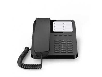 Gigaset-DESK400-BLACK Šňůrový telefon na stůl a stěnu pro snadné telefonování - černá GIGASET-DESK400-BLACK