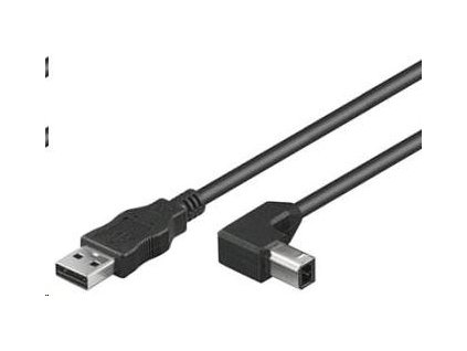 PREMIUMCORD Kabel USB 2.0 A-B propojovací 2m - zahnutý B konektor 90° ku2ab2-90 PremiumCord