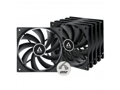 ARCTIC F12 PWM PST (5PCS Value Pack) (Black) - 120mm case fan with PWM control and PST cable - Pack ACFAN00250A Arctic Cooling
