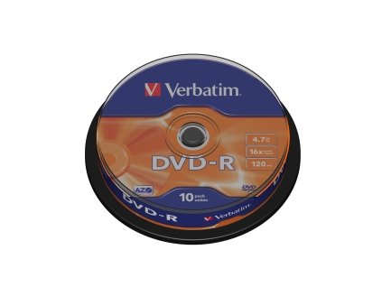 VERBATIM DVD-R(10-Pack)Spindl/MattSlvr/16x/4.7GB 43523 Verbatim