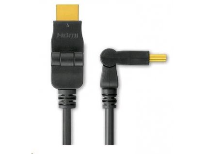PREMIUMCORD Kabel HDMI 3m High Speed + Ethernet (v1.3), otočné zlacené konektory kphdmo3 PremiumCord