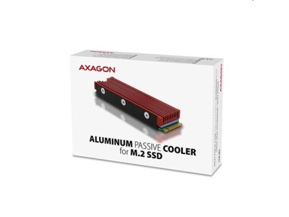 AXAGON CLR-M2 passive - M.2 SSD, 80mm SSD, ALU body, silicone thermal pads Axagon