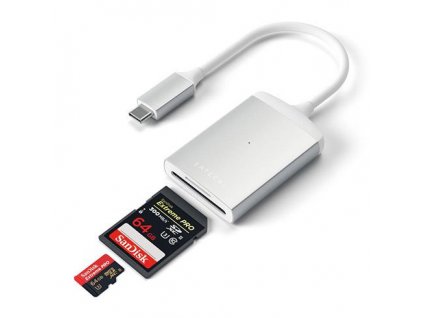 Satechi USB-C UHS-II Micro/SD Card reader - Silver Aluminium ST-TCU3CRS