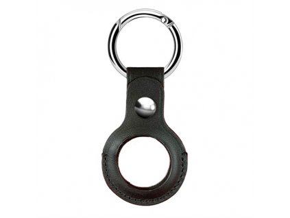 Devia puzdro Leather Key Ring pre Airtag - Black 6938595353109