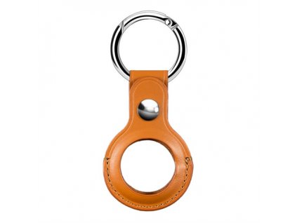 Devia puzdro Leather Key Ring pre Airtag - Brown 6938595353123