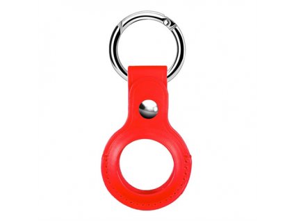Devia puzdro Leather Key Ring pre Airtag - Red 6938595353130