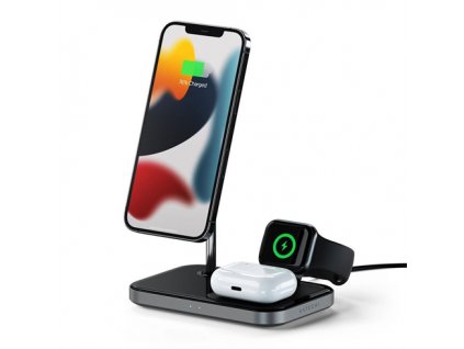 Satechi 3-in-1 Magnetic Wireless Charging Stand - Space Gray ST-WMCS3M