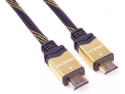 PREMIUMCORD Gold HDMI High Speed + Ethernet kabel (v1.4), opletený, zlacené konektory, 3m kphdmet3 PremiumCord