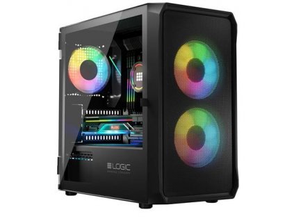 LOGIC PC skříň Portos ARGB MINI 1x USB 3.0, 2x USB 2.0 + audio, černá, bez zdroje AM-PORTOS-10-0000000-0002 Modecom