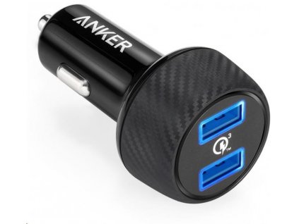 Anker PowerDrive Speed s dvoma nabíjačkami Quick Charge 3.0 portov, farba čierna A2228H11