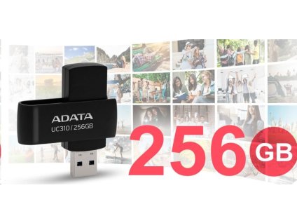 ADATA Flash Disk 256GB UC310, USB 3.2 , čierny