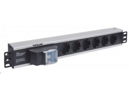 Intellinet 19" 1.5U Rackmount 6-Way Power Strip - nemecký typ, distribučný panel, 6x DE zásuvka, 1.6 m kábel 711432