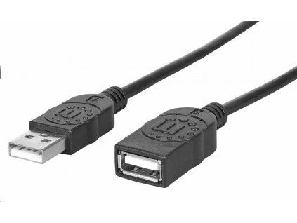 Manhattan USB kábel, USB 2.0, samec - samica, 480 Mb/s, 1 m, čierna 308519