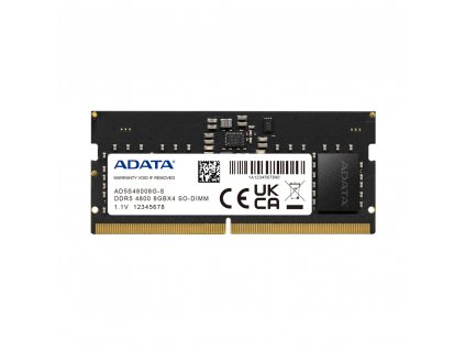 Adata/SO-DIMM DDR5/8GB/4800MHz/CL40/1x8GB AD5S48008G-S ADATA