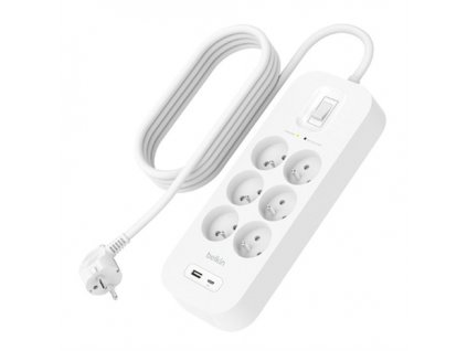 Belkin SURGE 6OT 650J, 18W, USB A + C, Pol SRB002ca2M