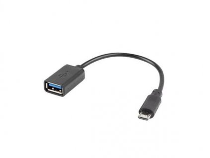 LANBERG USB Micro (M) 2.0 na USB-A(F) adaptér kabel 15CM černý OTG AD-OTG-UM-01 Lanberg