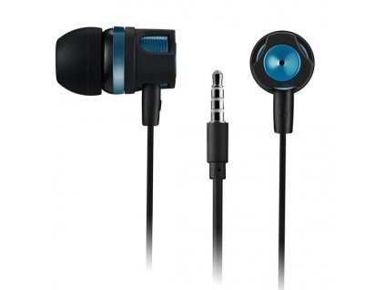 Canyon EP-3, pohodlné slúchadlá do uší, pre smartfóny, integr. mikrofón a ovládanie, čierne + zeleno-modré prvky CNE-CEP3G