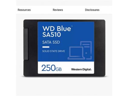 WD BLUE SSD 3D NAND WDS250G3B0A 250GB SA510 SATA/600, (R:555, W:440MB/s), 2.5" Western Digital