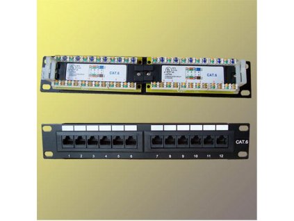 Patch panel 10“ UTP cat6, 12portů 3406 OEM