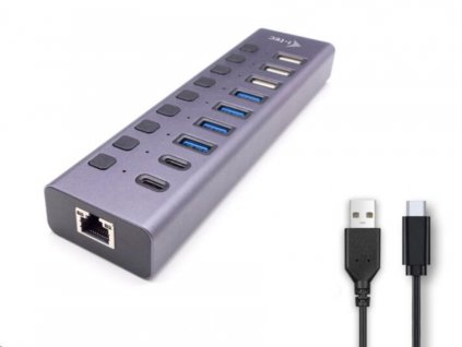 i-tec USB 3.0/USB-C Charging HUB 9port LAN + Power Adapter 60W CACHARGEHUB9LAN I-Tec