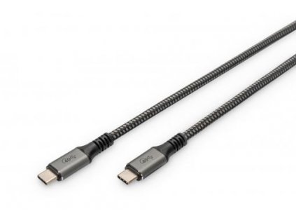 DIGITUS Připojovací kabel USB 4, TypC na TypeC, PP opletení AL-Housing 8K@60Hz, PD3.0, 40Gbits/s, 1m, bl. DB-300443-010-S Digitus