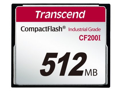 Transcend 512MB INDUSTRIAL TEMP CF200I CF CARD, paměťová karta (SLC) TS512MCF200I