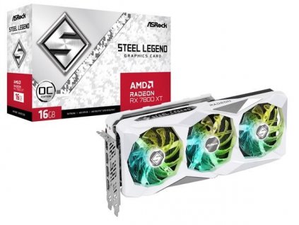 ASRock VGA AMD Radeon RX 7800 XT Steel Legend 16GB OC, RX 7800 XT, 16GB GDDR6, 3xDP, 1xHDMI RX7800XT SL 16GO