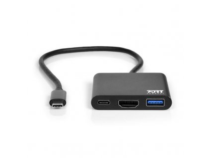 PORT CONNECT USB-C HUB, HDMI 1X 4K + USB-A + USB-C, černý 900140 NoName