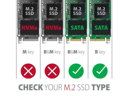 AXAGON RSS-M2SD, SATA - M.2 SATA SSD, interní 2.5'' ALU box, stříbrný Axagon