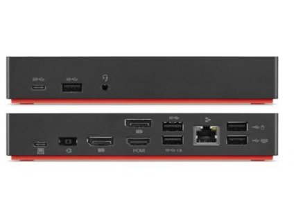 Lenovo ThinkPad USB-C Dock - 90W (2x DP, 1x HDMI, RJ45, 3x USB 3.1, 2x USB 2.0, 1x USB-C, adapter) pripojit max. 3x LCD 40AY0090EU