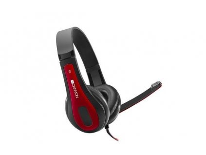Canyon HSC-1, PC Headset, slúchadla s mikrofónom, 1 x 3.5mm jack komb., ovládanie na kábli, 2 m, čierno-červené CNS-CHSC1BR